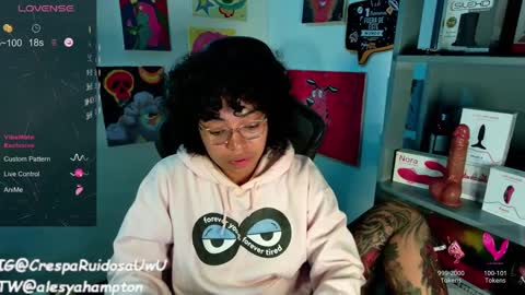 Snapshot of alesyahampton chatting on February 14, 2:28 am Crespa Ruidosa online show from February 14, 2:28 am