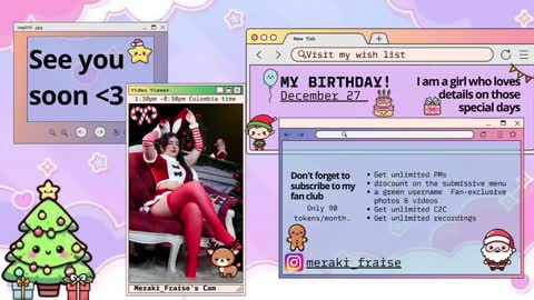 Snapshot of meraki_fraise chatting on December 22, 7:21 pm online show from December 22, 7:21 pm