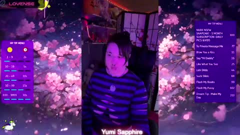 Yumi Sapphire online show from April 22, 8:50 pm